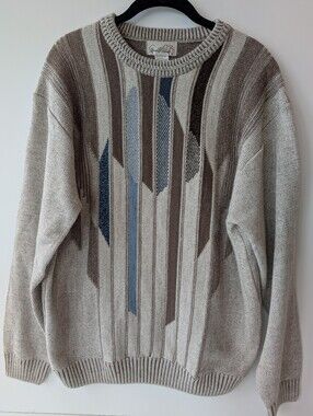 Vintage Arnold Palmer Abstract Knit Crewneck Sweater | Medium 38-40